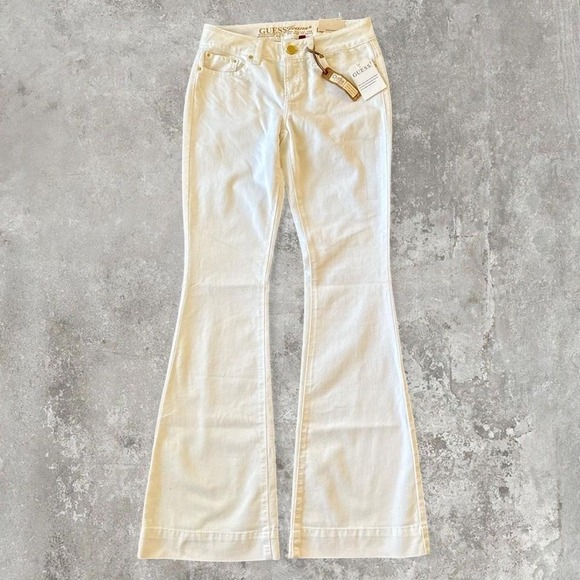 Vintage white mid-rise ultra flare guess dead stock jeans - Picture 2 of 8